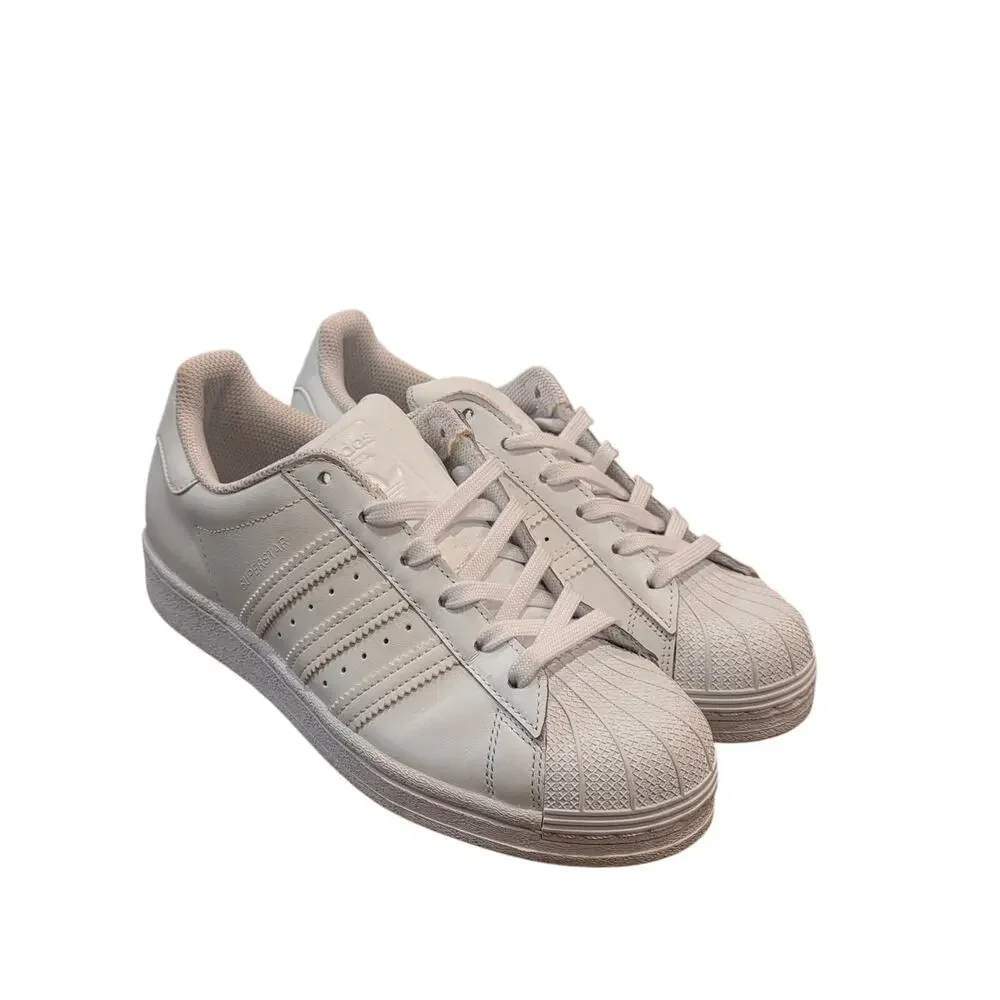 Adidas Superstar Womens 7.5 White‎ Leather Shell Toe Sneakers FW2294